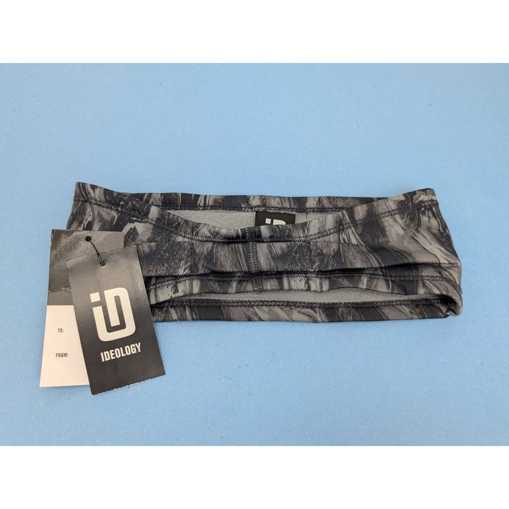 Ideology Womens Black Gray Marble Print Sweatband Headband Medium NWT